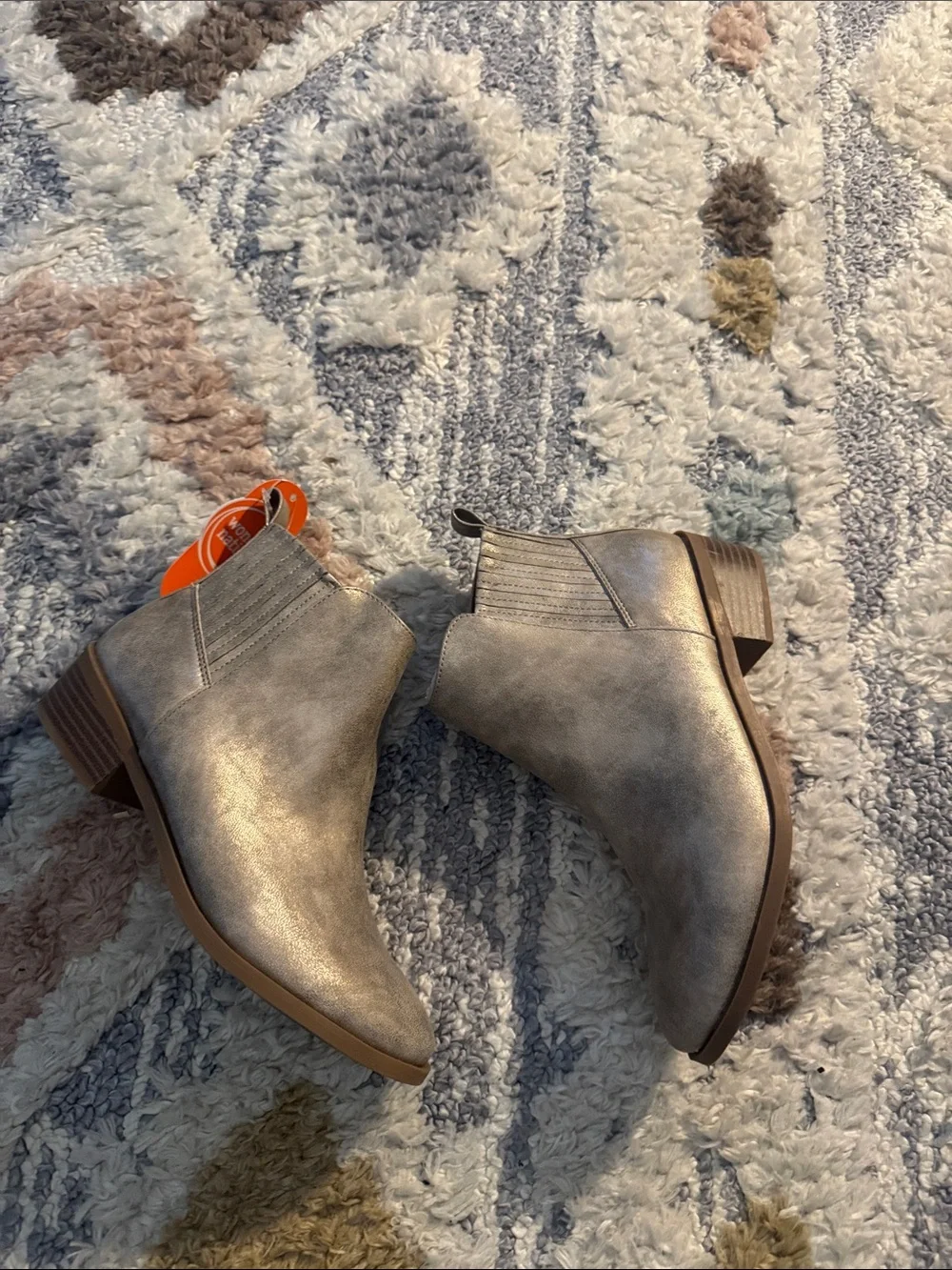 Wonder Nation Metallic Taupe Ankle Boot - Classic Side-Zip